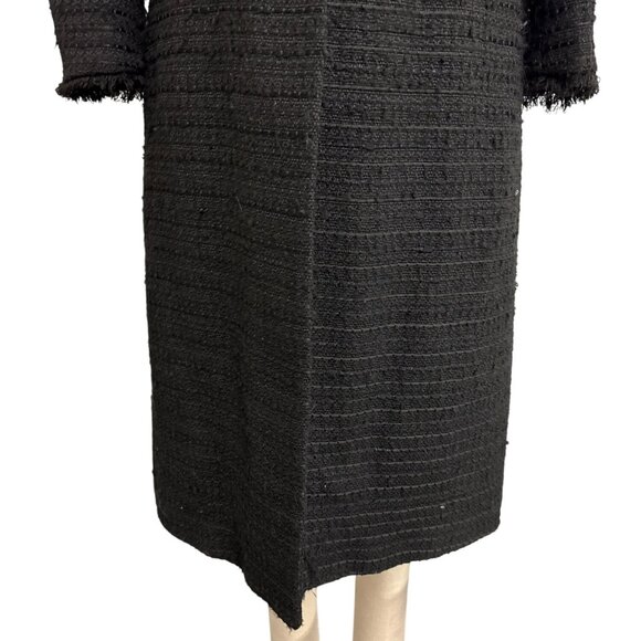 Zara Basic Womens Black Tweed Long Button-Up Coat Dress - Picture 6 of 14